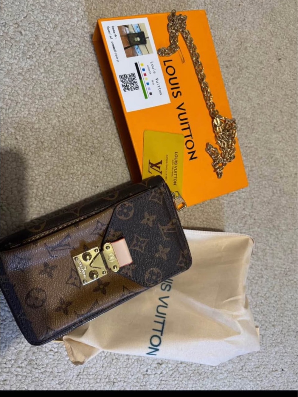 Louis Vuitton Monogram Brown Phone Case with Gold Hardware